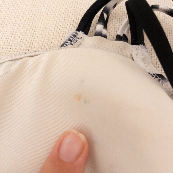 Profile by Gottex Black White Print Tankini Top 36D Strappy Swim Shelf Bra - Picture 3 of 4